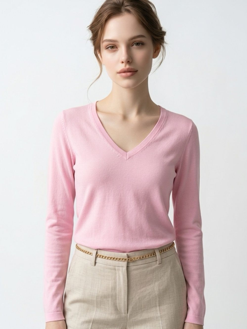 TYLER BOE | Medium Pink V-Neck Lightweight Sweater Women’s Size Small